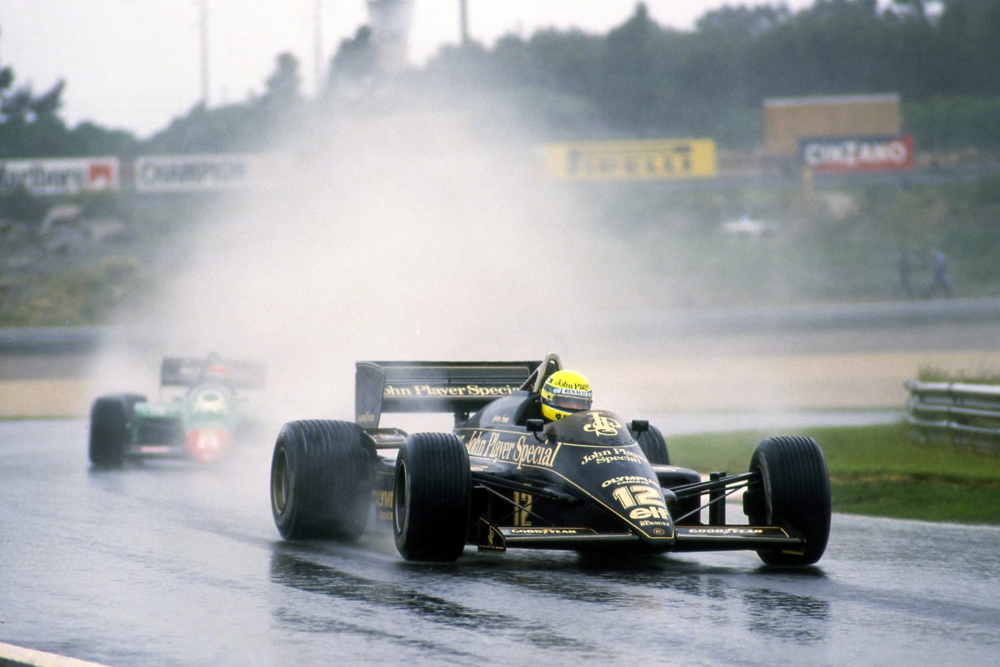 Ayrton Senna (BRA) Lotus 97T, dominated the race in appalling conditions to claim his first Grand