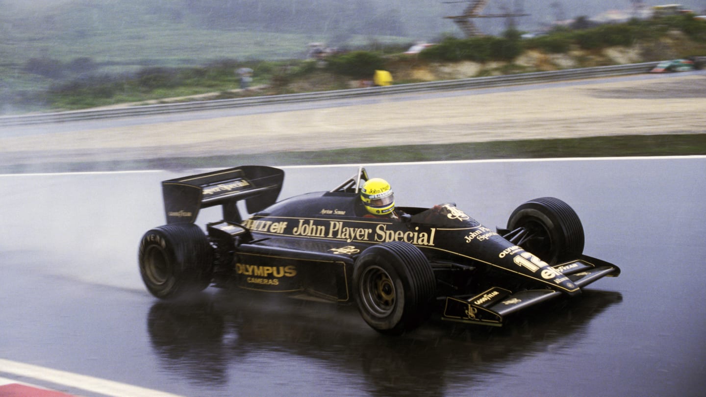 Ayrton Senna (BRA) Lotus 97T dominated the race in appalling conditions to claim his first Grand