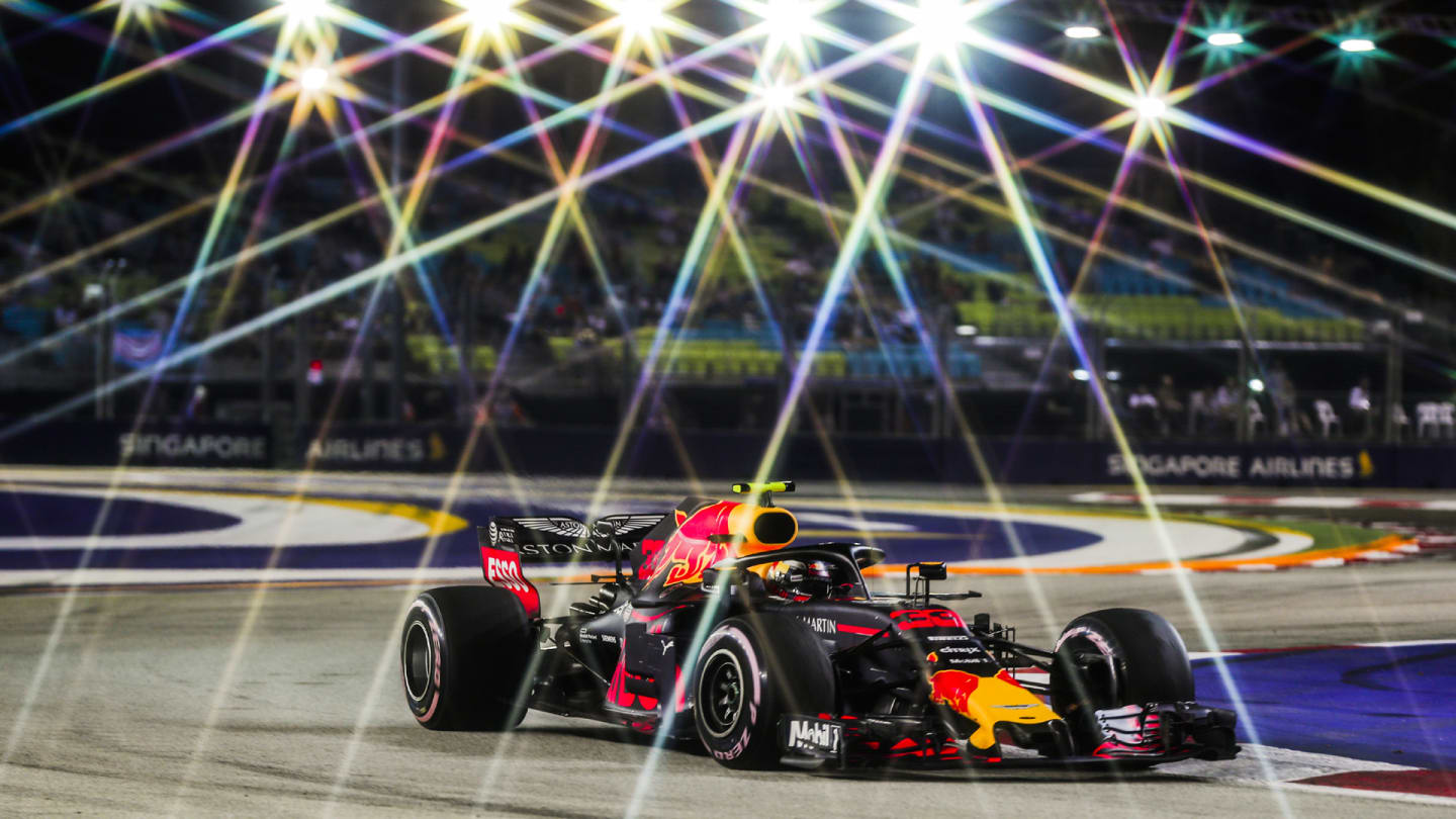 SINGAPORE STREET CIRCUIT, SINGAPORE - SEPTEMBER 14: Max Verstappen, Red Bull Racing RB14 during the