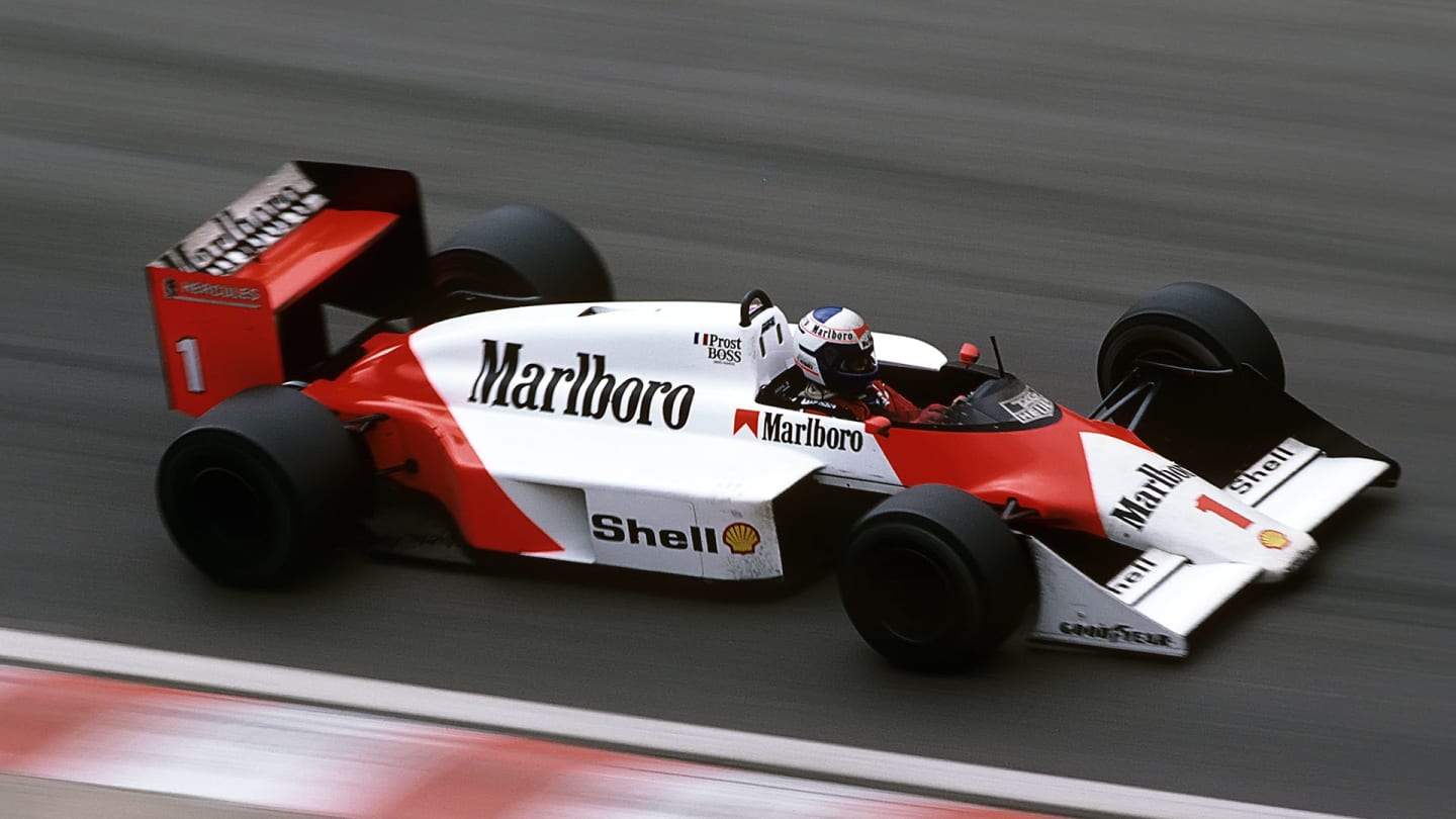 Alain Prost, McLaren-TAG MP4/3, Grand Prix of Belgium, Circuit de Spa-Francorchamps, May 17, 1987.