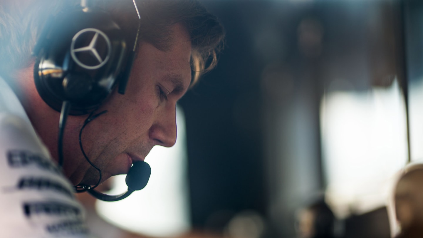 BUDAPEST, HUNGARY - AUGUST 04: James Vowles of Mercedes and Great Britain during the F1 Grand Prix