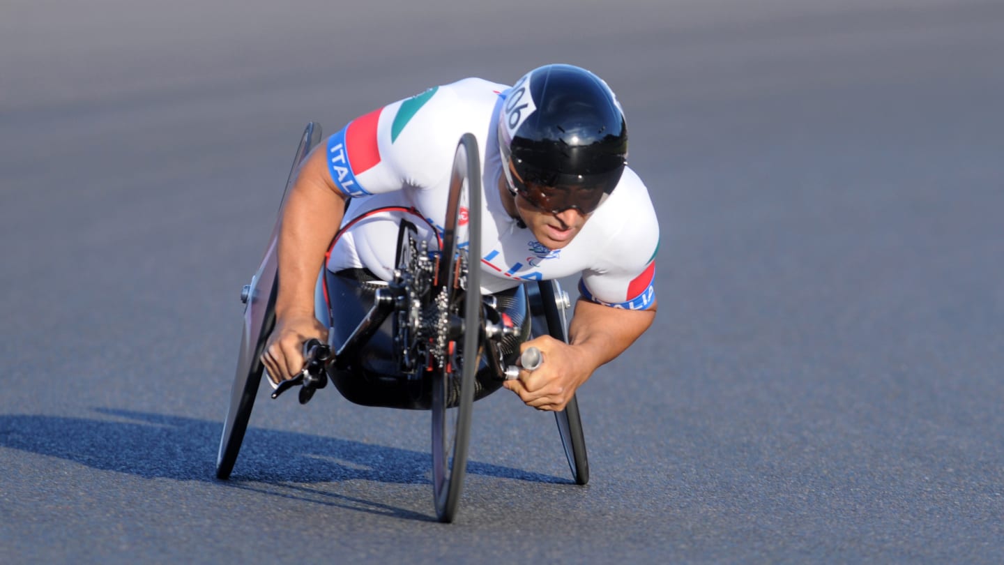 Alex Zanardi (ITA) won a silver medal during the Team Relay event at the 2012 Paralympic Games.