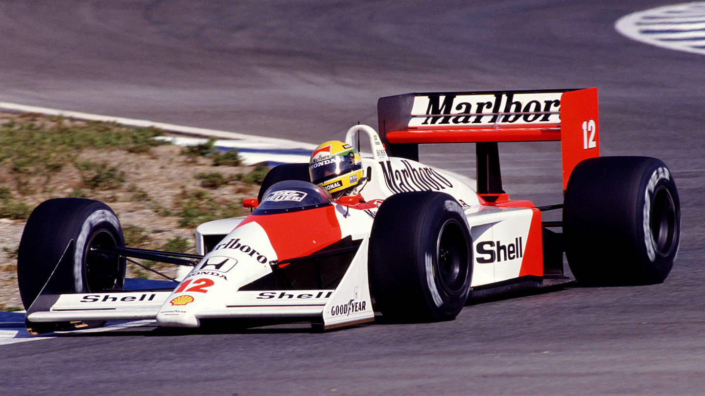 The original… Senna adopted the colours of Brazil’s Auriverde flag early on in his karting career, and the sight of the distinctive helmet sprouting out of a red and white fluorescent McLaren remains one of Formula 1’s most enduring images.