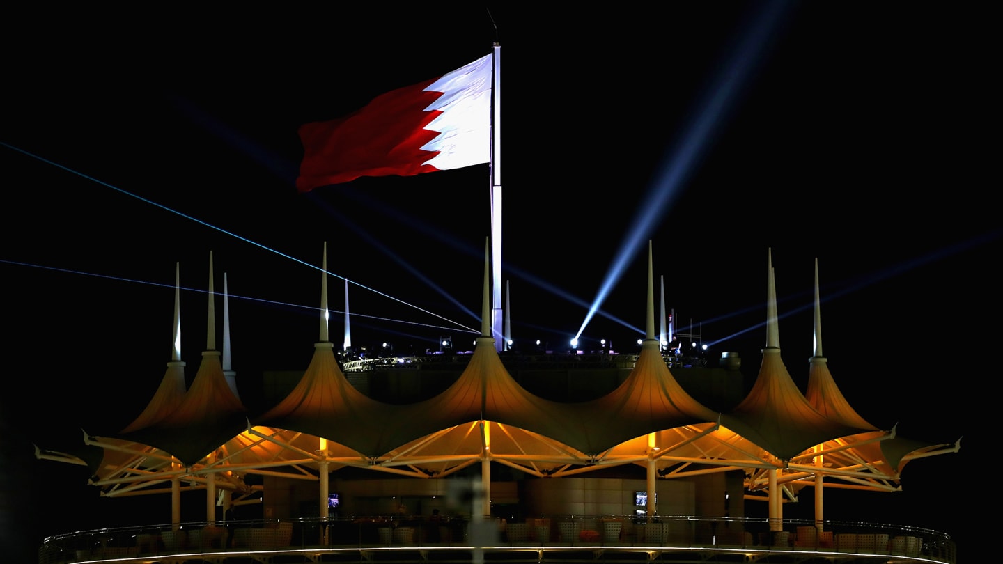 BAHRAIN, BAHRAIN - APRIL 06: A general view of the Bahrain circuit tower during practice for the