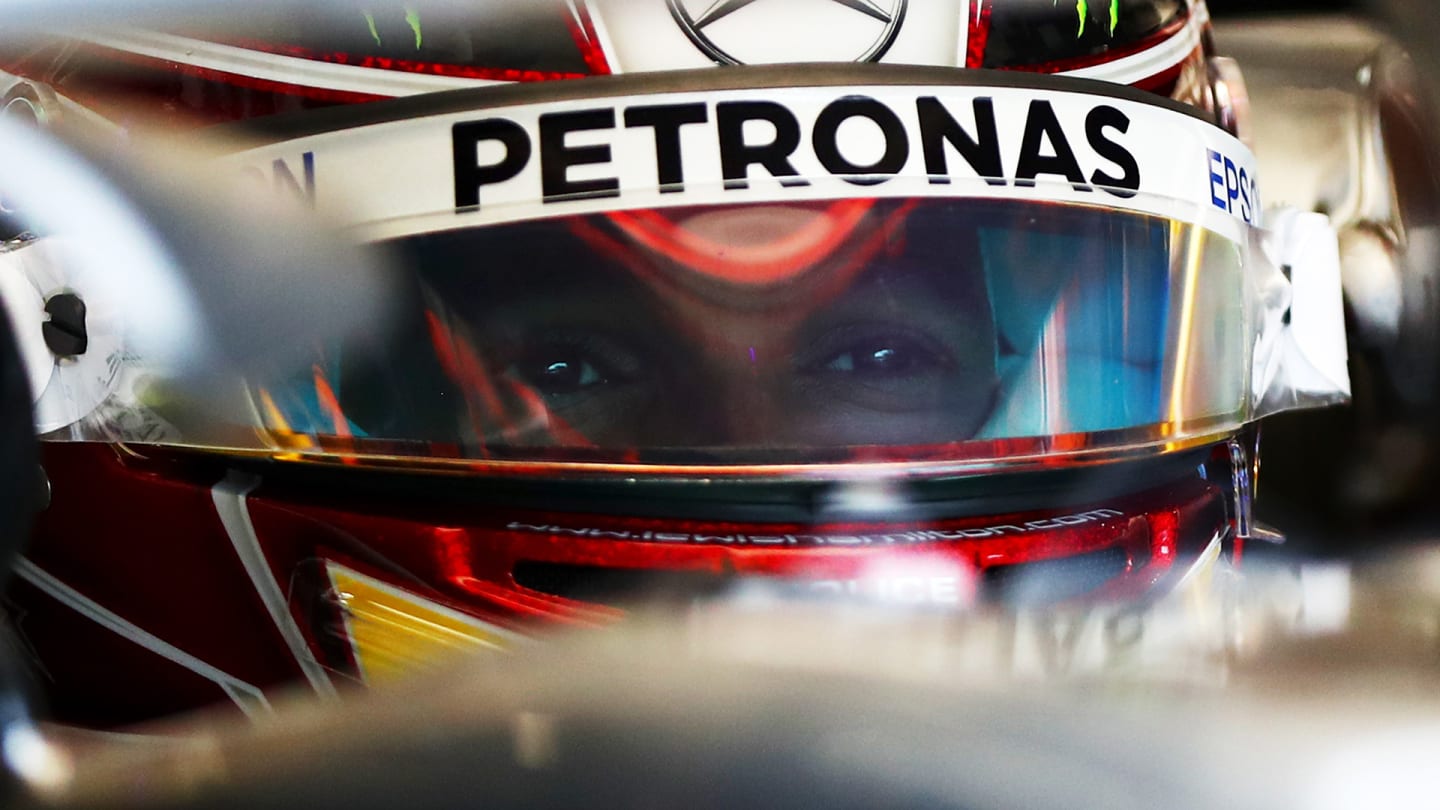 SAO PAULO, BRAZIL - NOVEMBER 15: Lewis Hamilton of Great Britain and Mercedes GP prepares to drive