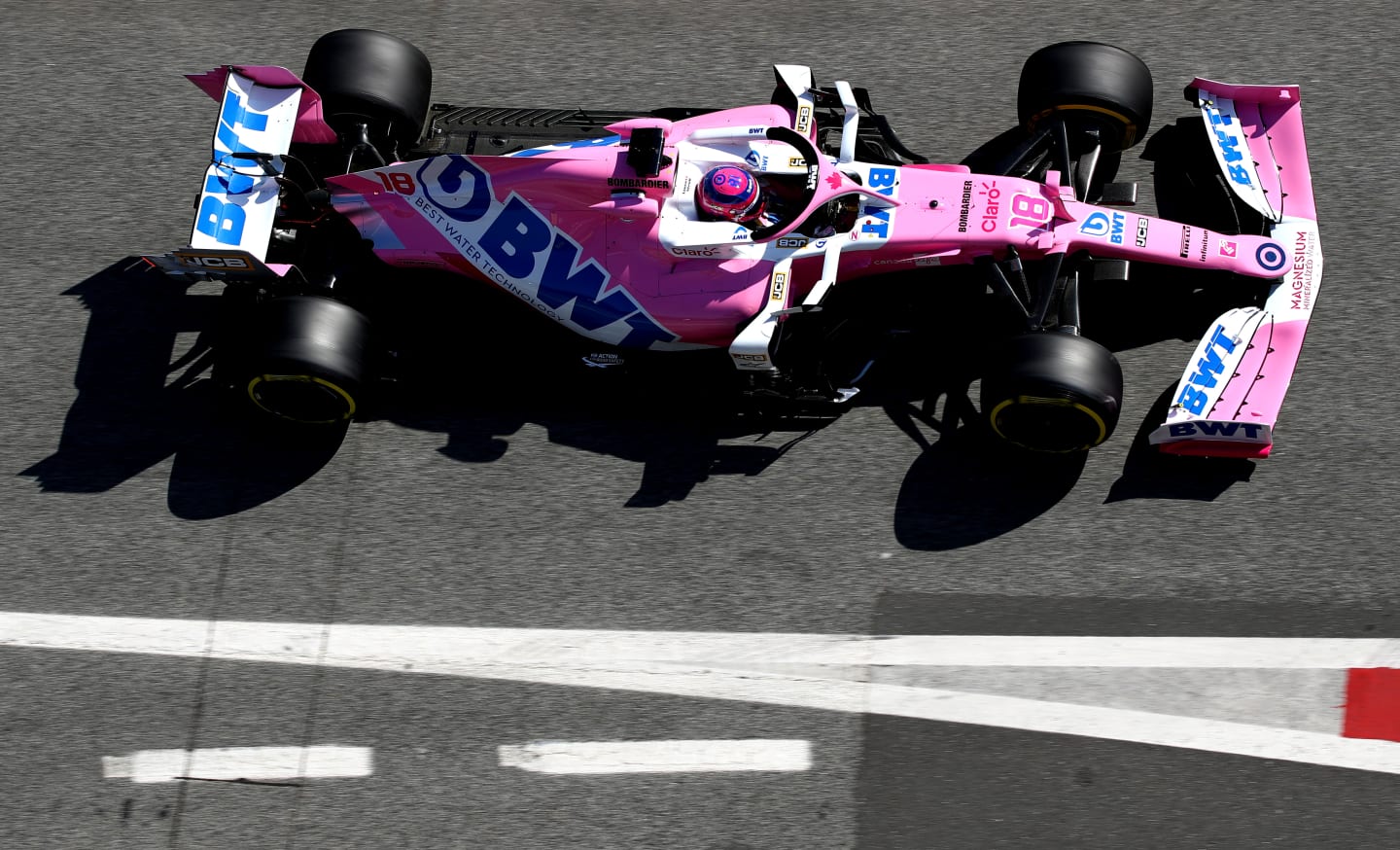 BARCELONA, SPAIN - FEBRUARY 21: Lance Stroll of Canada driving the (18) Racing Point RP20 Mercedes