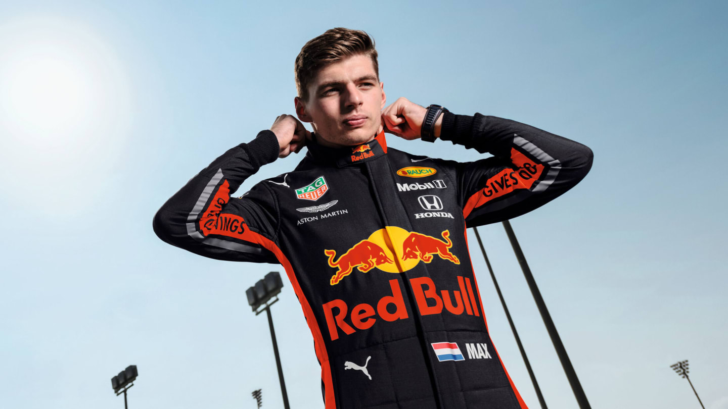 Max Verstappen posing for a portrait at the Yas Marina Circuit, Abu Dhabi // Dustin Snipes/Red Bull
