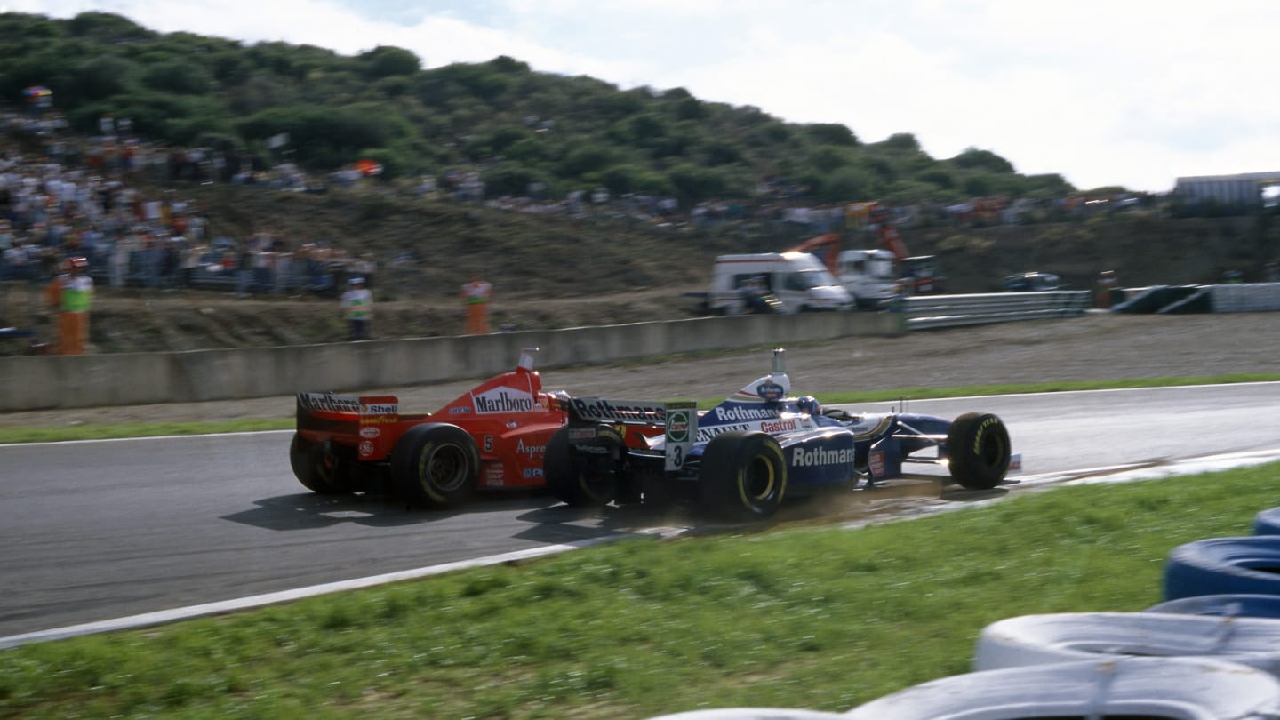 Jerez, Spain.
24-26 October 1997.
The moment the Drivers World Championship was decided, when