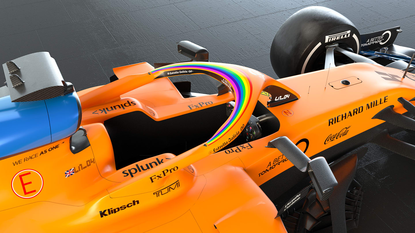 McLaren will also run a rainbow on the halos of their MCL35s