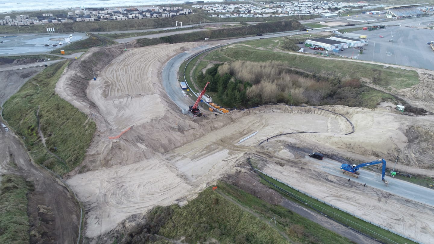 Construction of circuit updates at Zandvoort, host of the 2020 Dutch Grand Prix, December 2019. © Jarno Zaffelli / Dromo
