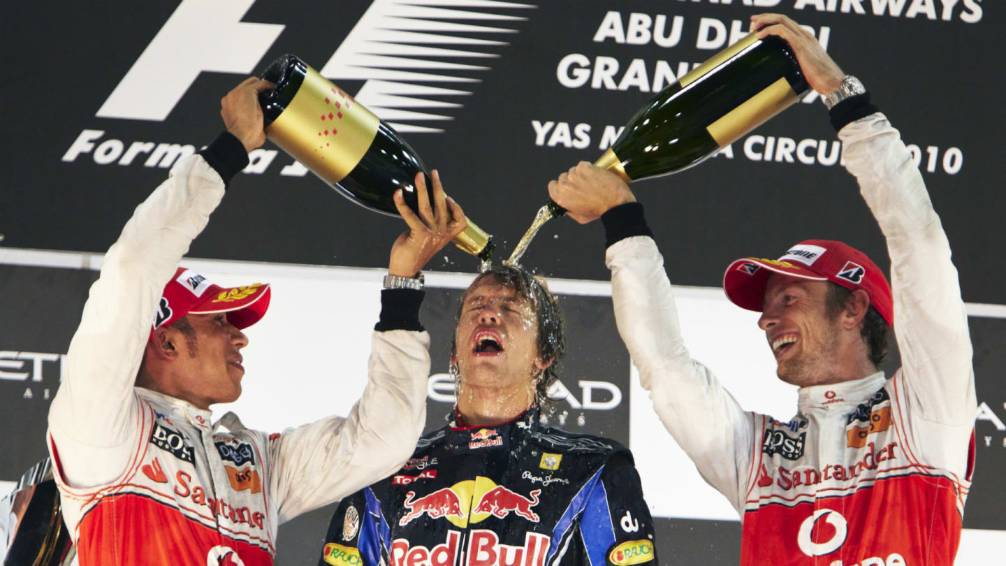 Lewis Hamilton Sebastian Vettel Jenson Button Abu Dhabi Grand Prix
