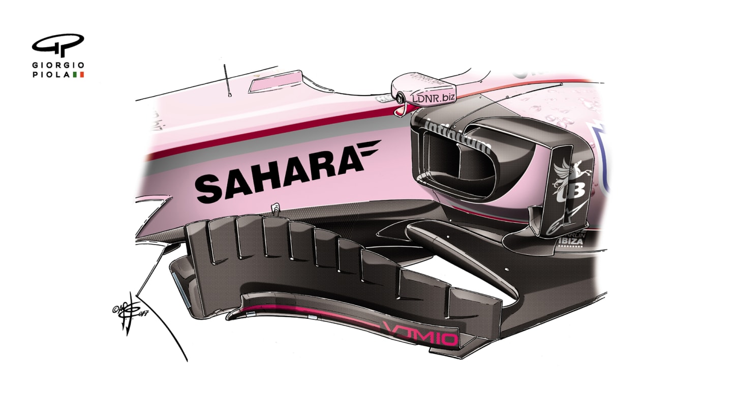Force India VJM10 - barge boards,
