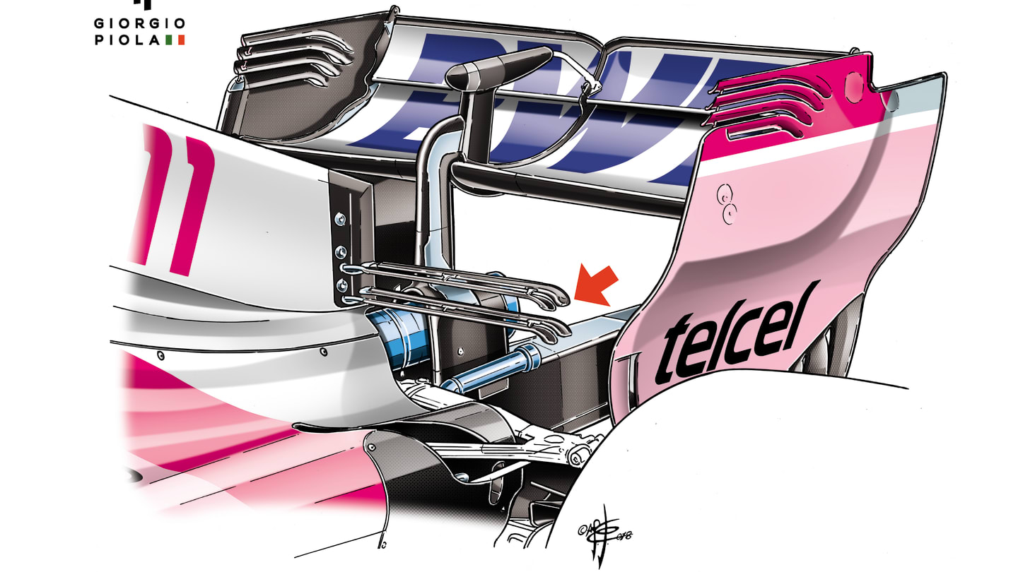 Force India also opted to run their Monaco T-wing in Hungary. © Giorgio Piola
