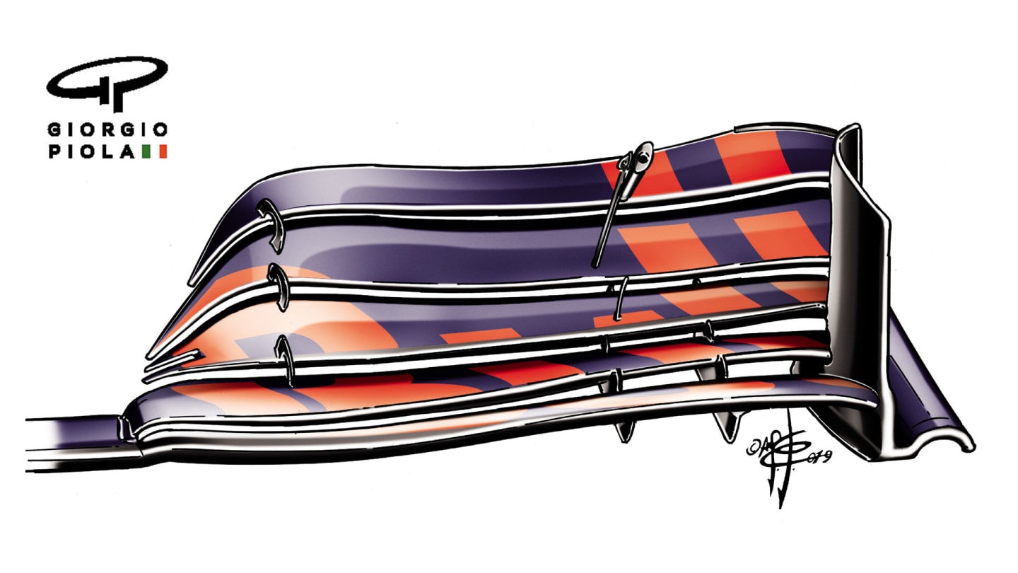 ...and here is the standard wing Red Bull reverted to in the race
