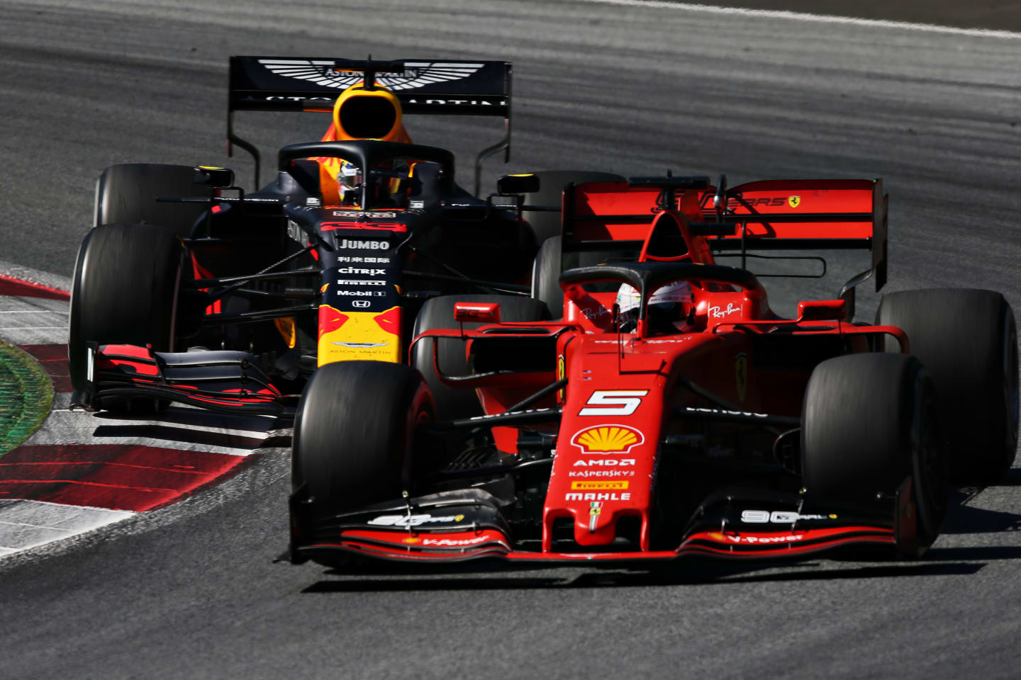 SPIELBERG, AUSTRIA - JUNE 30: Sebastian Vettel of Germany driving the (5) Scuderia Ferrari SF90