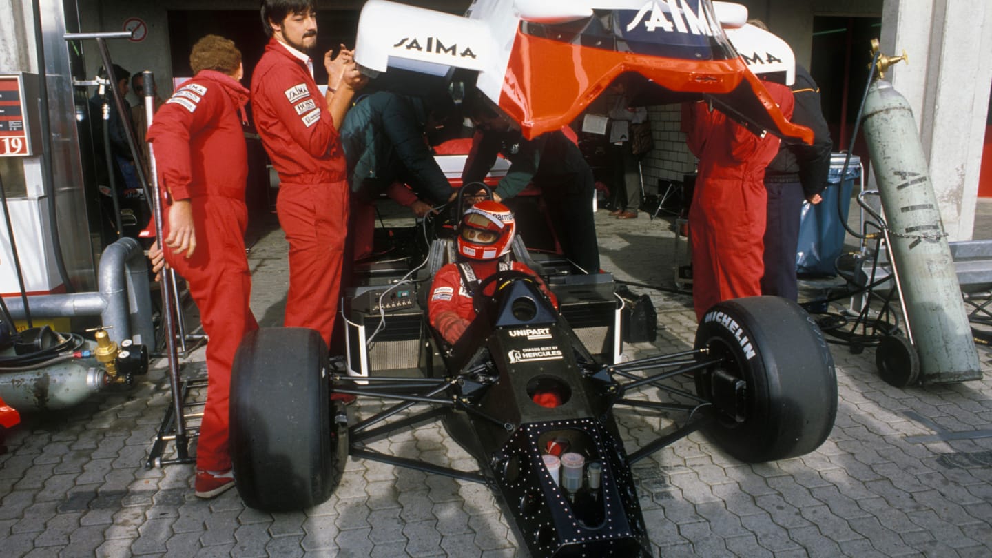Niki Lauda of Austria sits aboard the #8 Marlboro McLaren International McLaren MP4/2 TAG V6t as