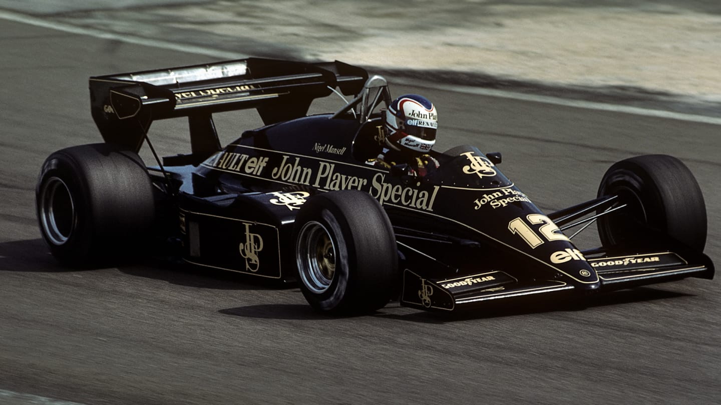 Nigel Mansell, Lotus-Renault 95T, Grand Prix of France, Dijon-Prenois, 20 May 1984. (Photo by