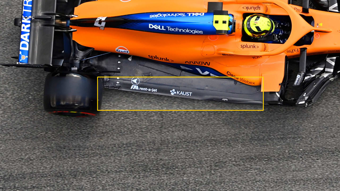 The MCL35M floor at Imola, without the Z-cutout...