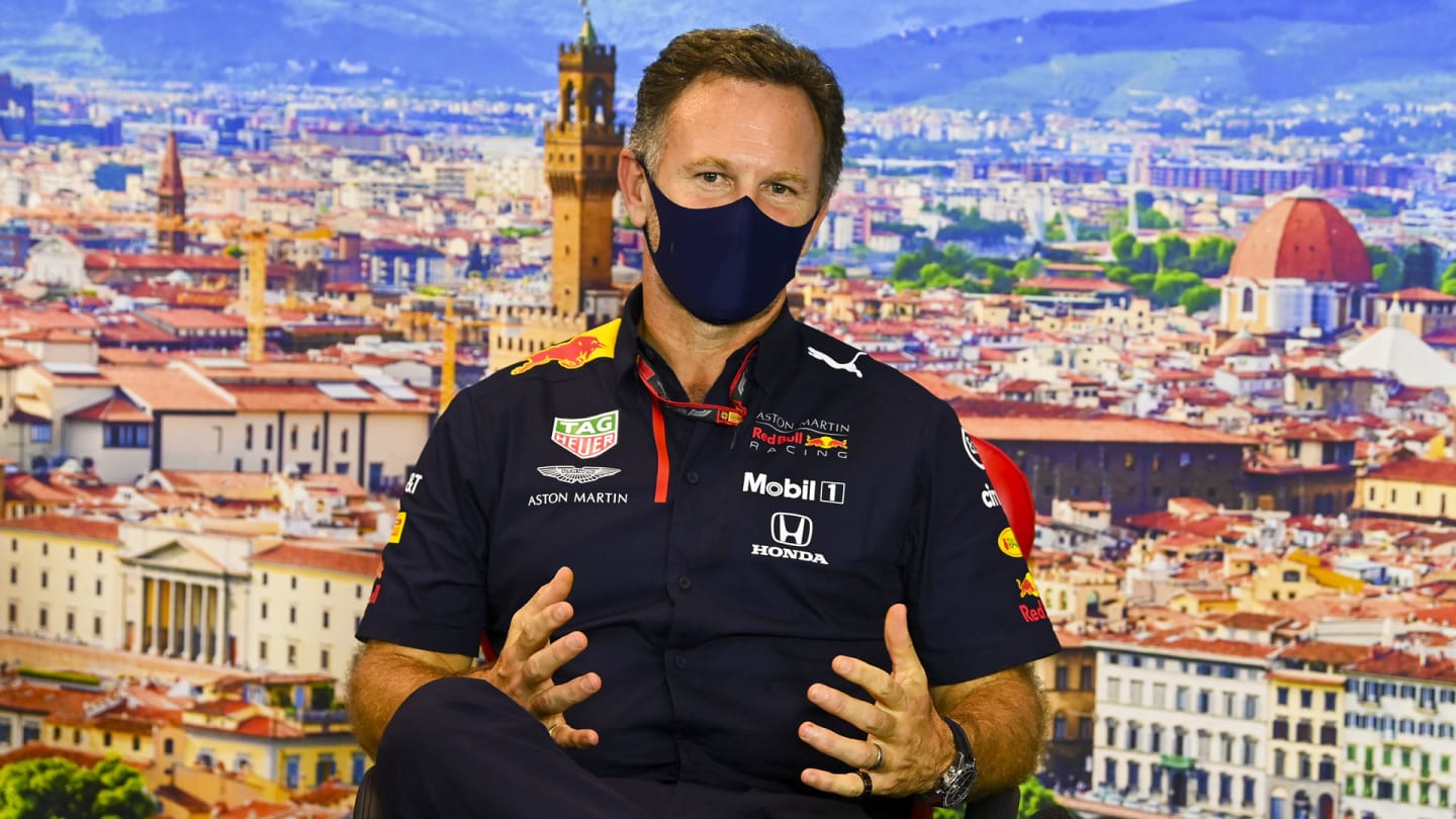 Christian Horner, Team Principal, Red Bull Racing in the press conference 
