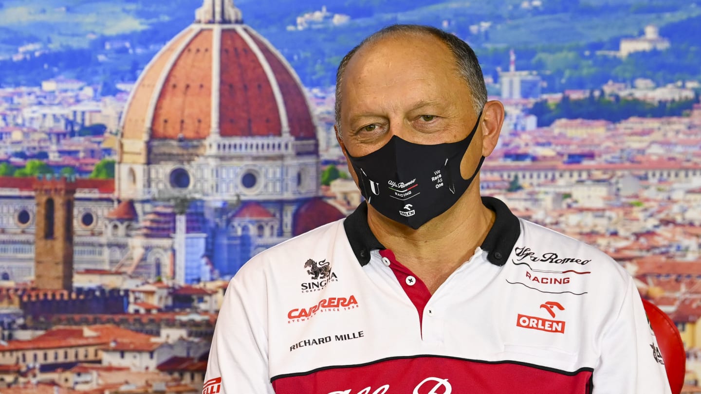 Frederic Vasseur, Team Principal, Alfa Romeo Racing in the press conference 