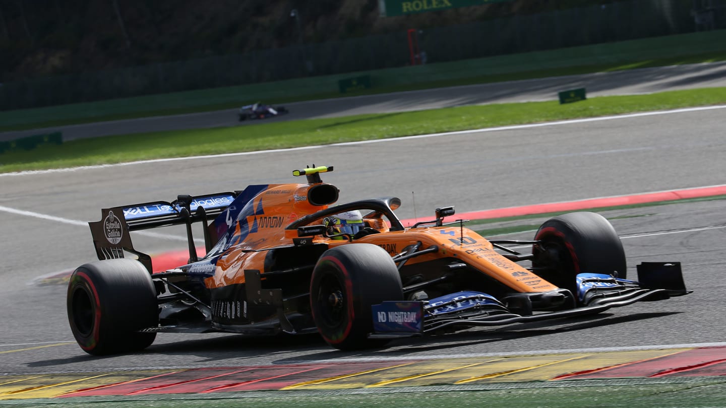 Lando Norris (GBR) McLaren MCL34.
01.09.2019. Formula 1 World Championship, Rd 13, Belgian Grand Prix, Spa Francorchamps, Belgium, Race Day.
- www.xpbimages.com, EMail: requests@xpbimages.com - copy of publication required for printed pictures. Every used picture is fee-liable. Â© Copyright: Batchelor / XPB Images