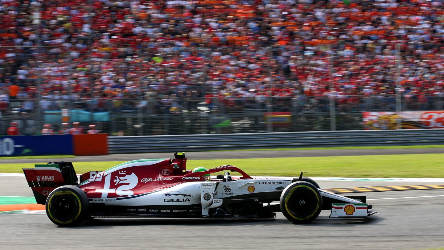 Antonio Giovinazzi (ITA) Alfa Romeo Racing 
08.09.2019. Formula 1 World Championship, Rd 14, Italian Grand Prix, Monza, Italy, Race Day.
- www.xpbimages.com, EMail: requests@xpbimages.com - copy of publication required for printed pictures. Every used picture is fee-liable. © Copyright: Batchelor / XPB Images