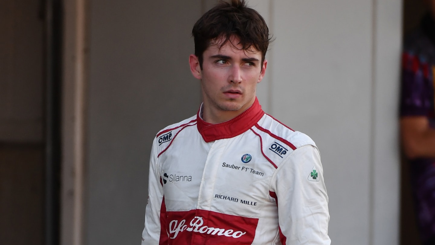 SUZUKA, JAPAN - OCTOBER 07: Race retiree Charles Leclerc, Alfa Romeo Sauber F1 Team during the