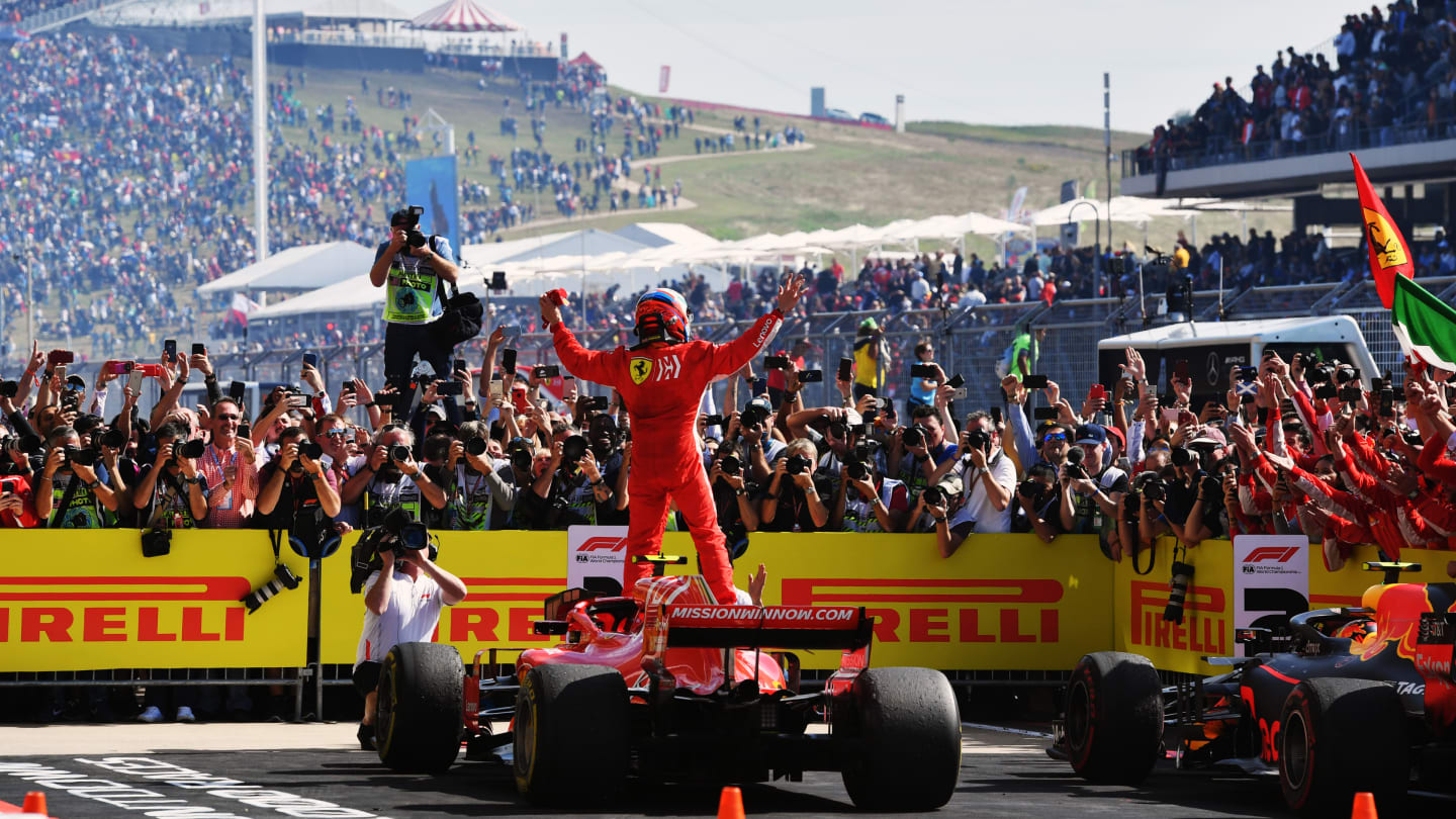 CIRCUIT OF THE AMERICAS, UNITED STATES OF AMERICA - OCTOBER 21: Kimi Raikkonen, Ferrari celebrates