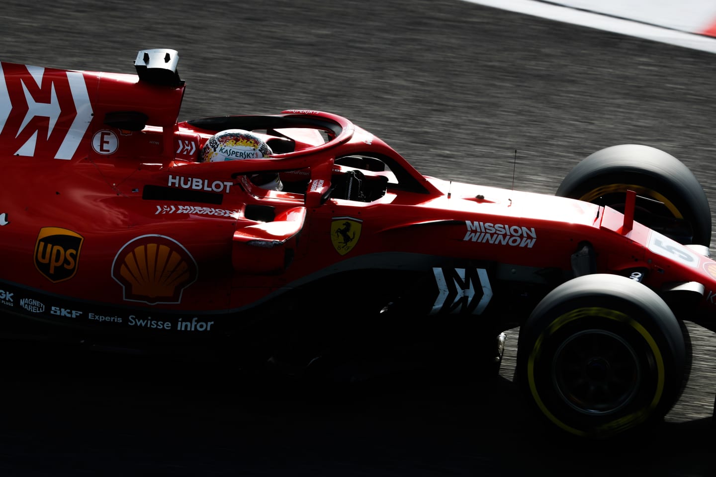 SUZUKA, JAPAN - OCTOBER 07: Sebastian Vettel, Ferrari SF71H during the Japanese GP at Suzuka on