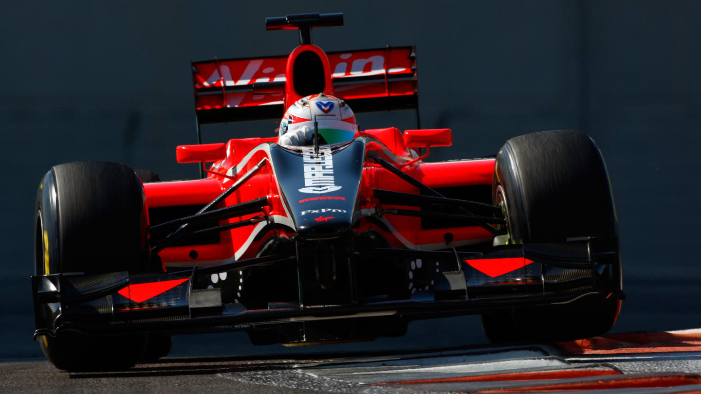Timo Glock (GER) Virgin Racing VR-01.
Formula One Testing, Pirelli Tyre Testing, Yas Marina