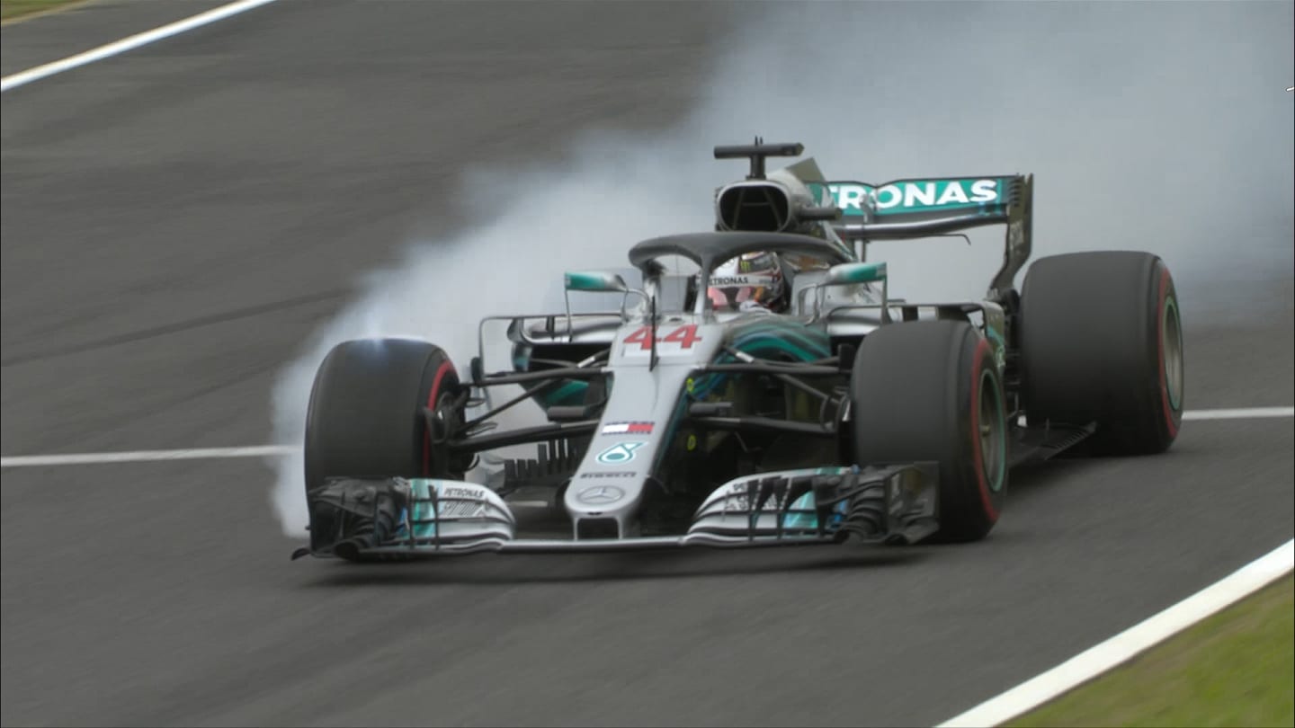 FP3: Hamilton runs deep at the chicane after bottoming out