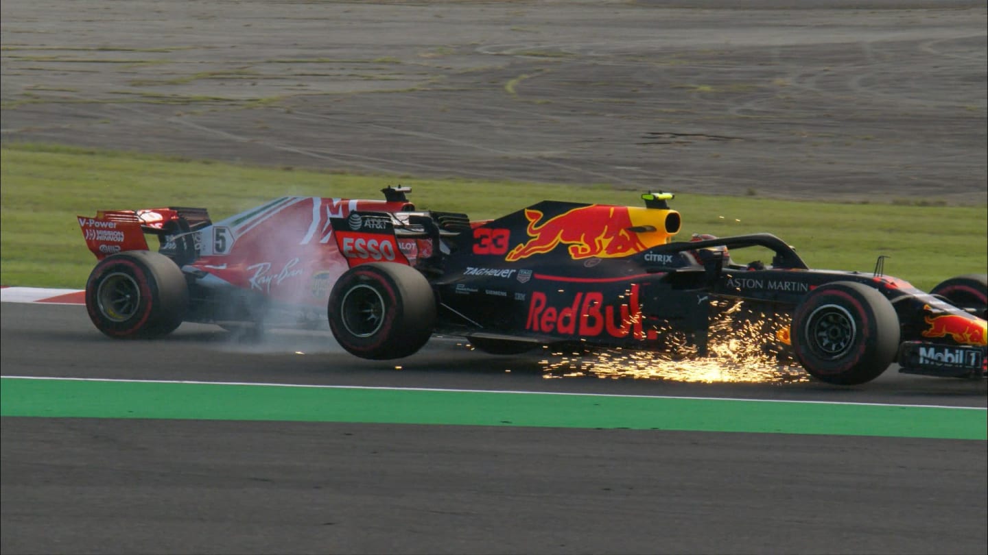 RACE: Vettel spins after failed overtaking attempt on Verstappen 