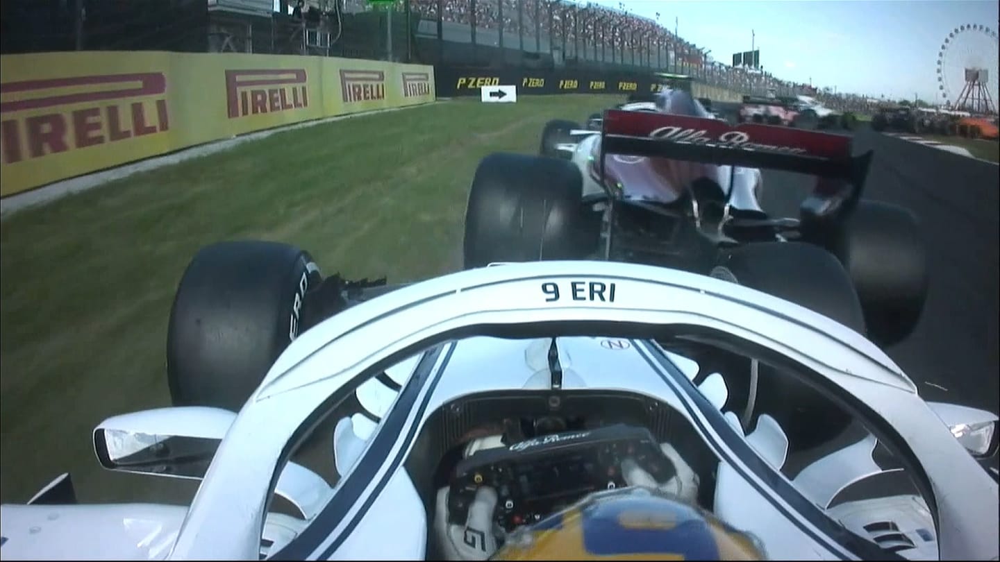 RACE: Saubers collide as Ericsson hits the rear of team mate Leclerc 