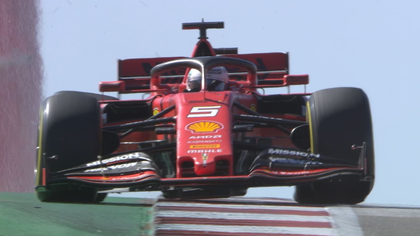 US GP: Sebastian Vettel suffers dramatic suspension failure
