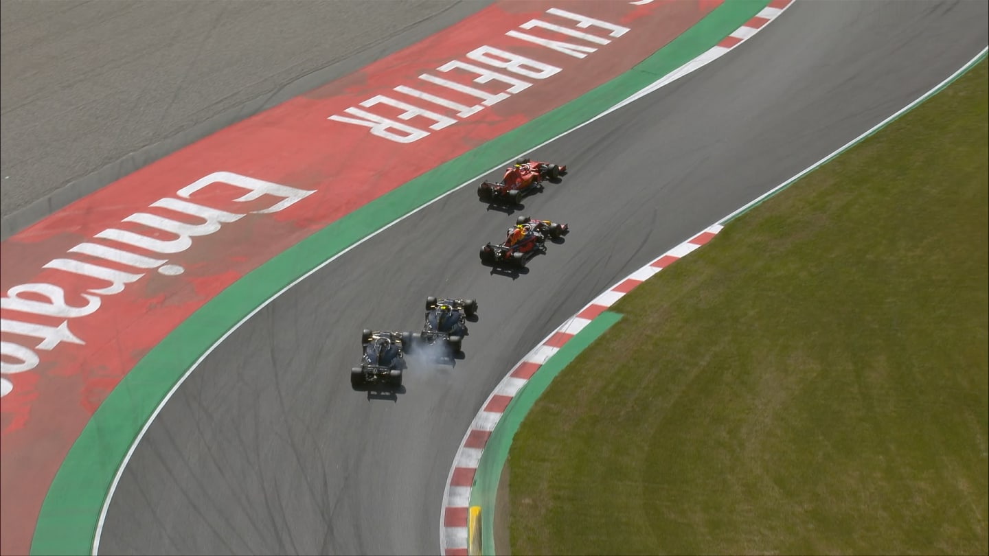 SPANISH GP: Haas team mates make contact on race restart