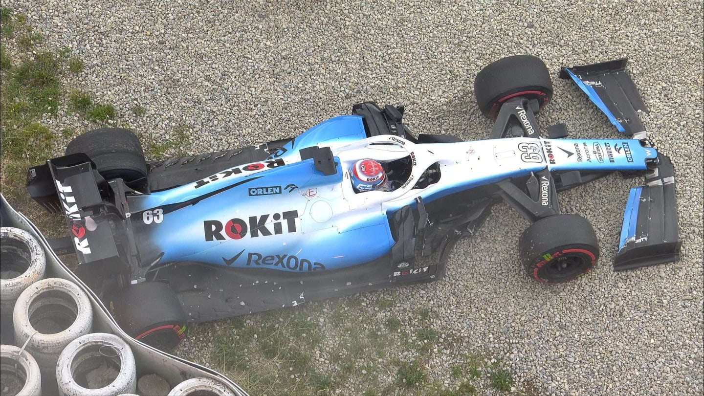 FP3: Turn 4 crash for Russell ends session