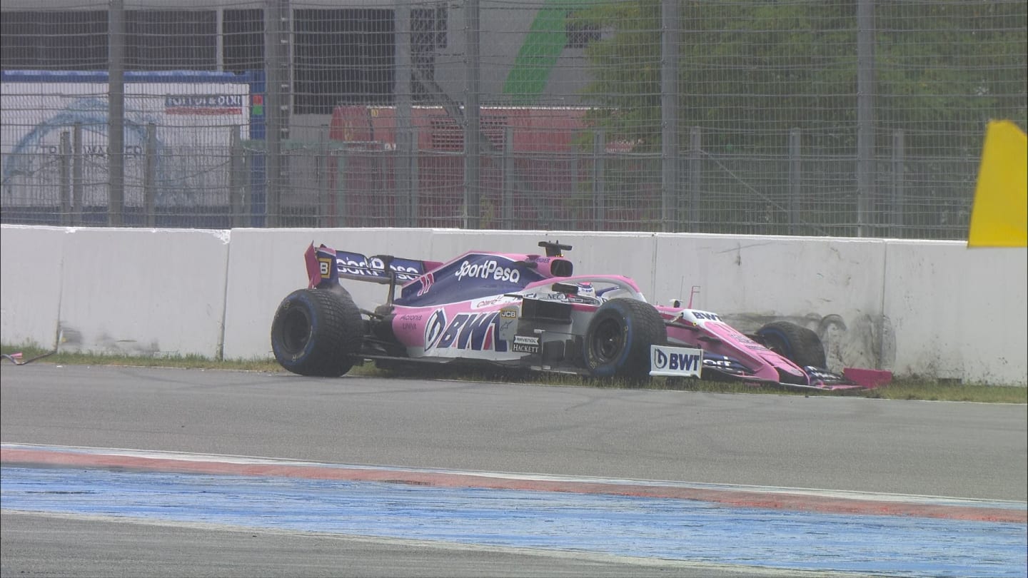 GERMAN GP: Perez crash prompts early Safety Car at wet Hockenheim