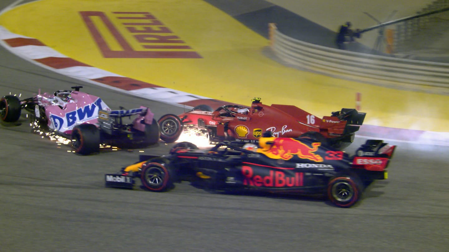 2020 Sakhir Grand Prix: Verstappen, Leclerc and Perez crash in Lap 1 chaos