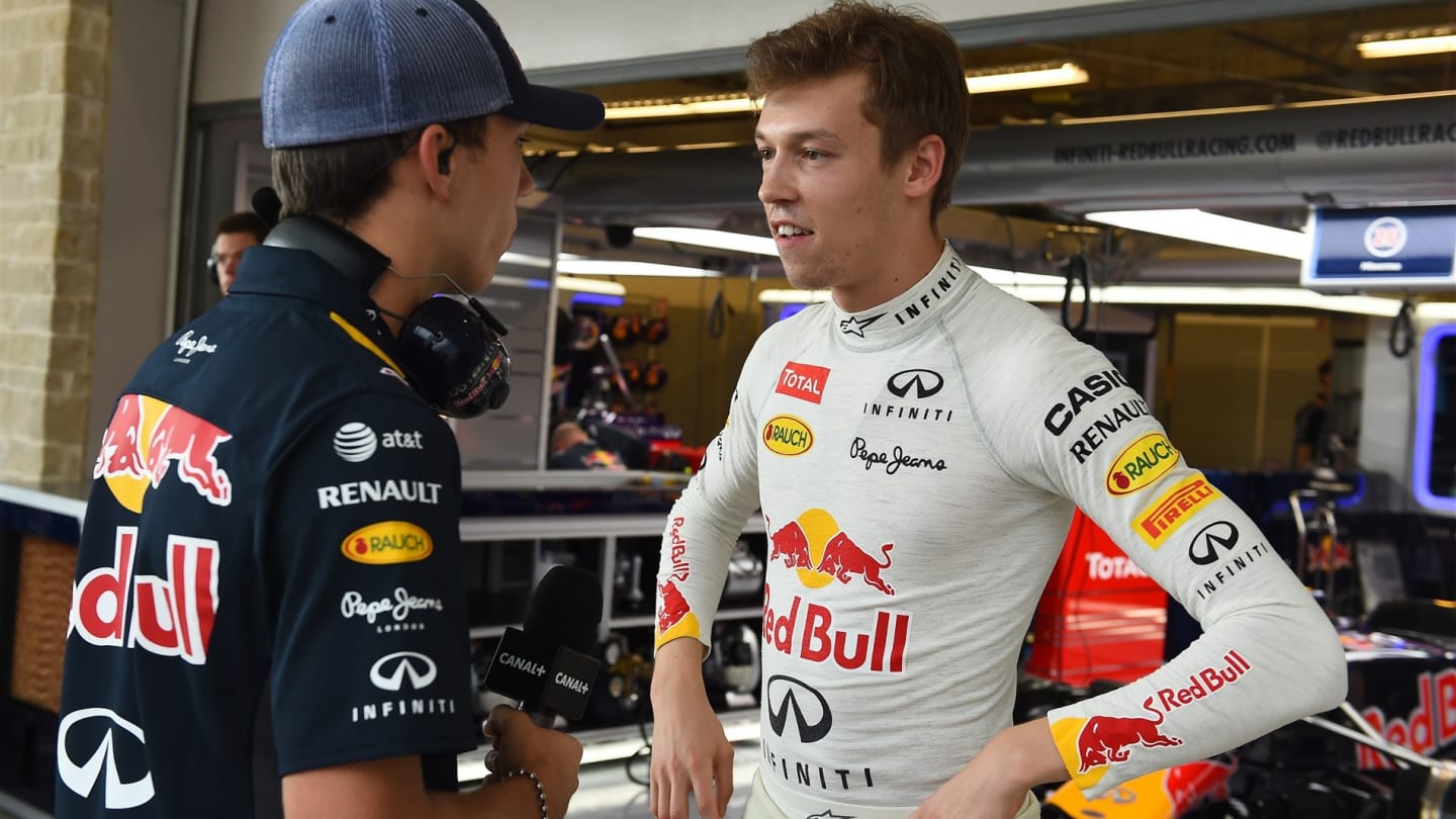 Pierre and Daniil stage a staring contest to decide who gets the race seat...