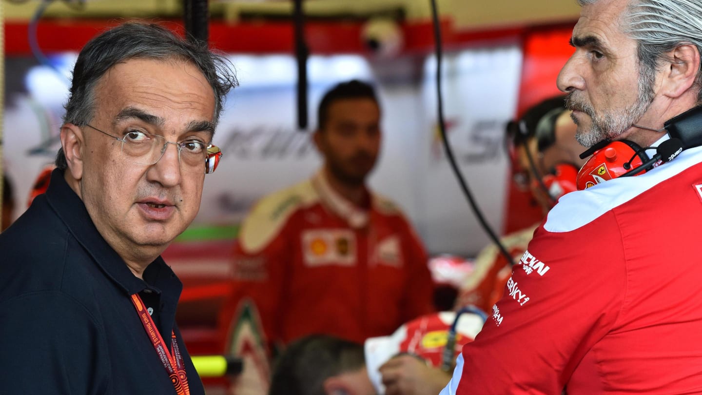 Sergio Marchionne (ITA) CEO FIAT and Maurizio Arrivabene (ITA) Ferrari Team Principal at Formula