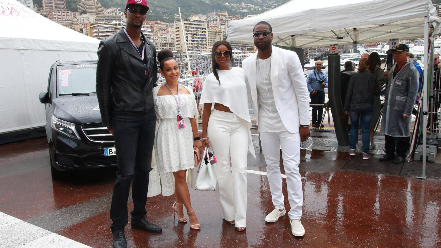 Chris Bosh (USA) Basketball Player with his wife Adrienne Williams Bosh (USA) and Dwyanne Wade