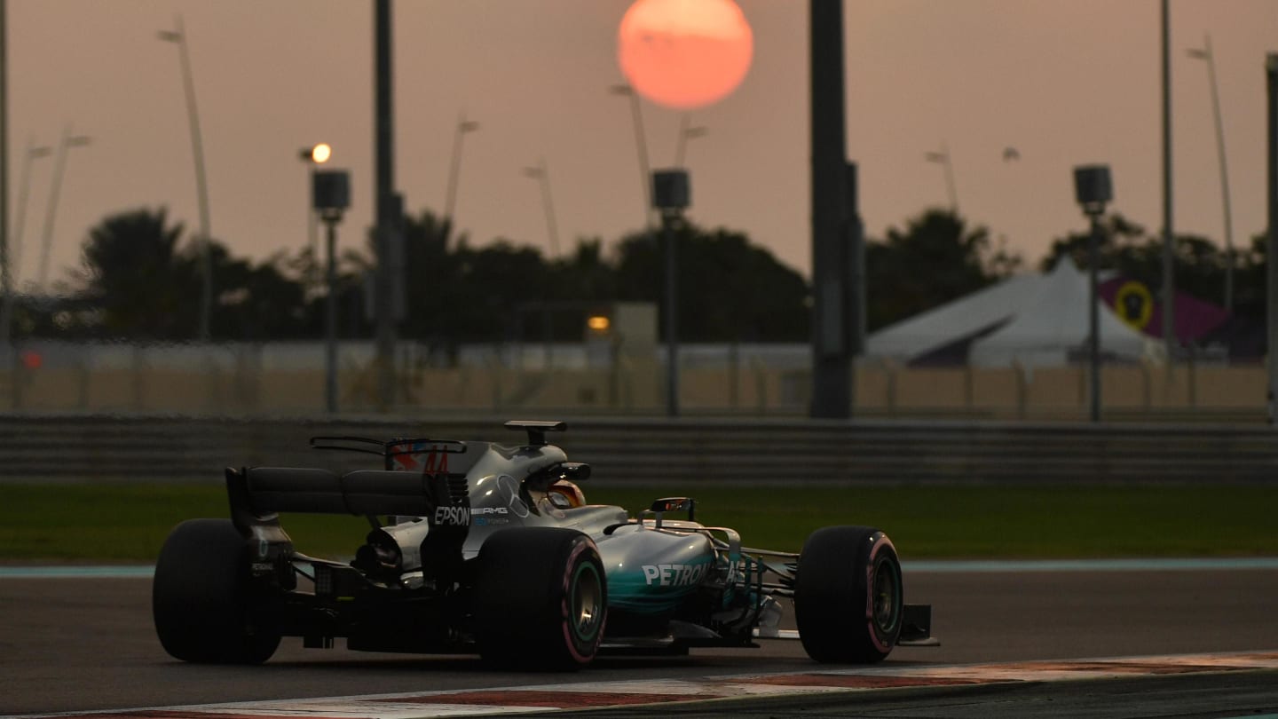 Lewis Hamilton (GBR) Mercedes-Benz F1 W08 Hybrid at Formula One Testing, Day One, Yas Marina Circuit, Abu Dhabi, UAE, Tuesday 28 November 2017. © Mark Sutton/Sutton Images