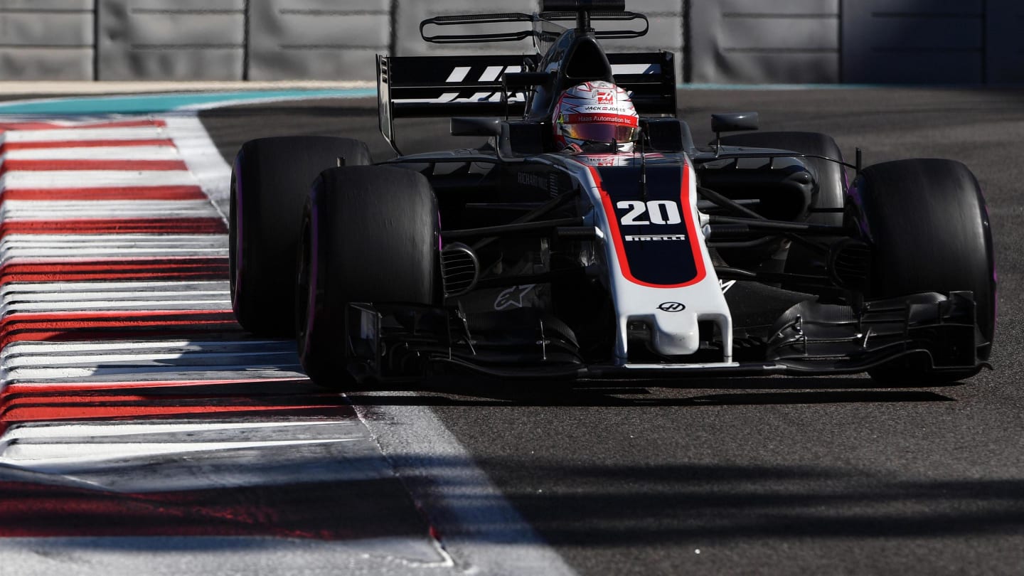 Kevin Magnussen (DEN) Haas VF-17 at Formula One Testing, Day Two, Yas Marina Circuit, Abu Dhabi, UAE, Wednesday 29 November 2017. © Mark Sutton/Sutton Images