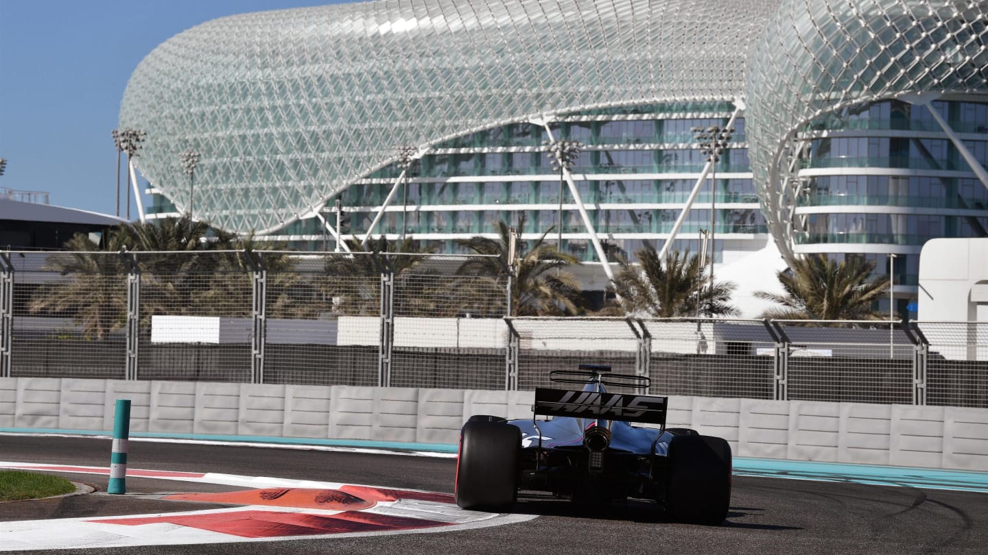 Kevin Magnussen (DEN) Haas VF-17 at Formula One Testing, Day Two, Yas Marina Circuit, Abu Dhabi,