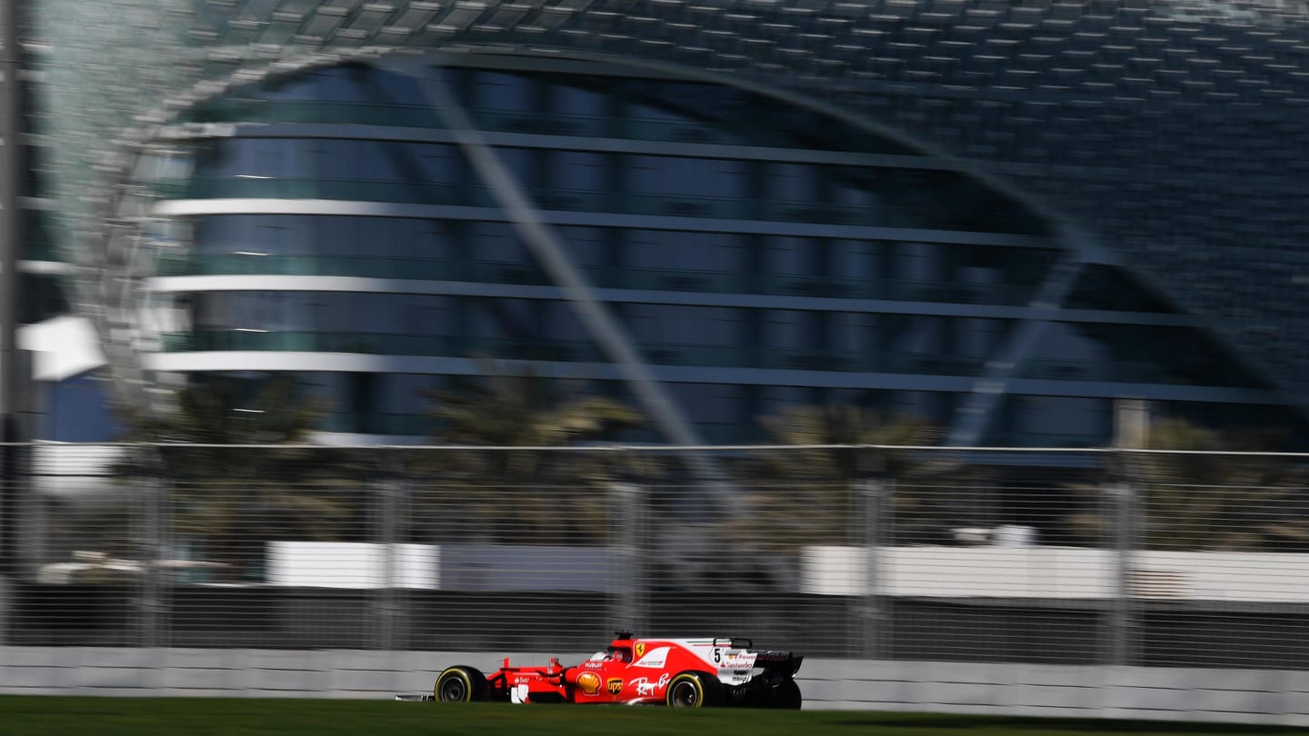 Sebastian Vettel (GER) Ferrari SF70-H at Formula One Testing, Day Two, Yas Marina Circuit, Abu Dhabi, UAE, Wednesday 29 November 2017. © Mark Sutton/Sutton Images
