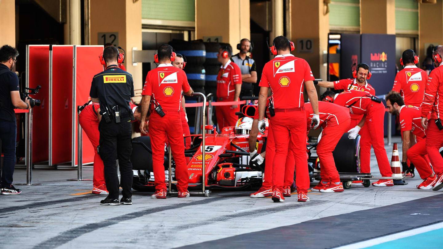 Sebastian Vettel (GER) Ferrari SF70-H at Formula One Testing, Day Two, Yas Marina Circuit, Abu Dhabi, UAE, Wednesday 29 November 2017. © Mark Sutton/Sutton Images