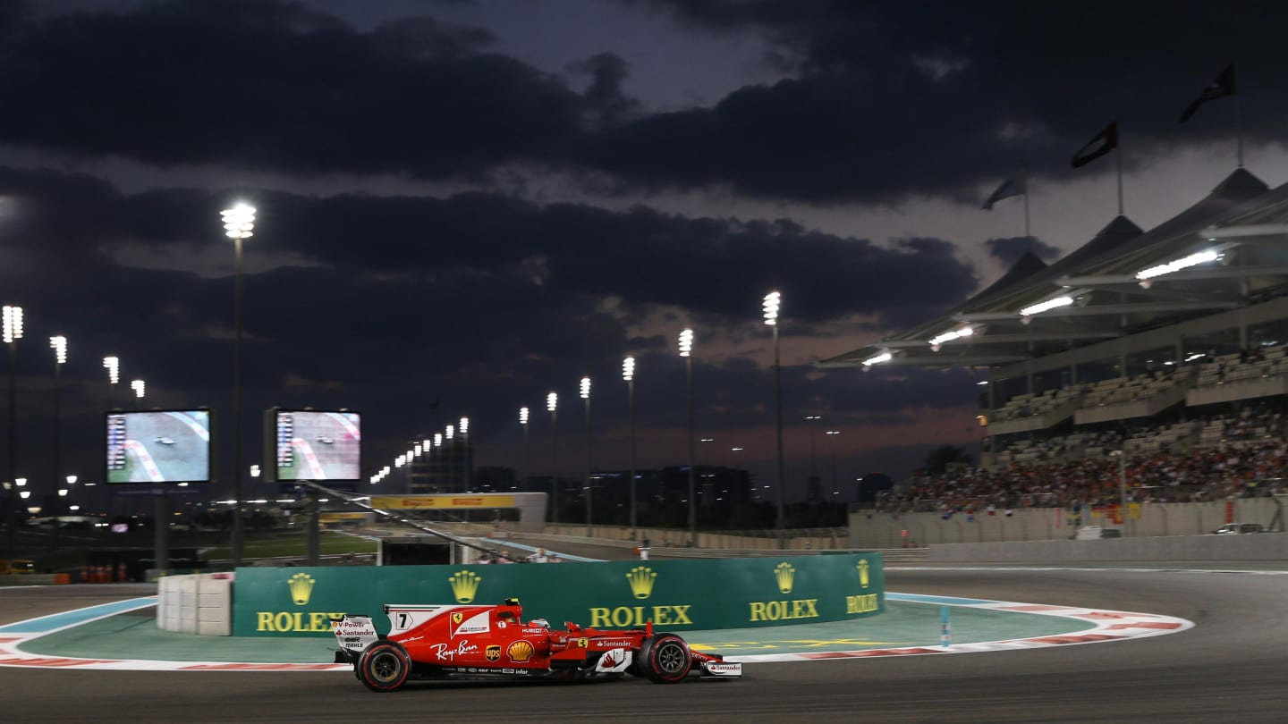 Kimi Raikkonen (FIN) Ferrari SF70-H at Formula One World Championship, Rd20, Abu Dhabi Grand Prix, Race, Yas Marina Circuit, Abu Dhabi, UAE, Sunday 26 November 2017. © Lionel Ng/Sutton Images