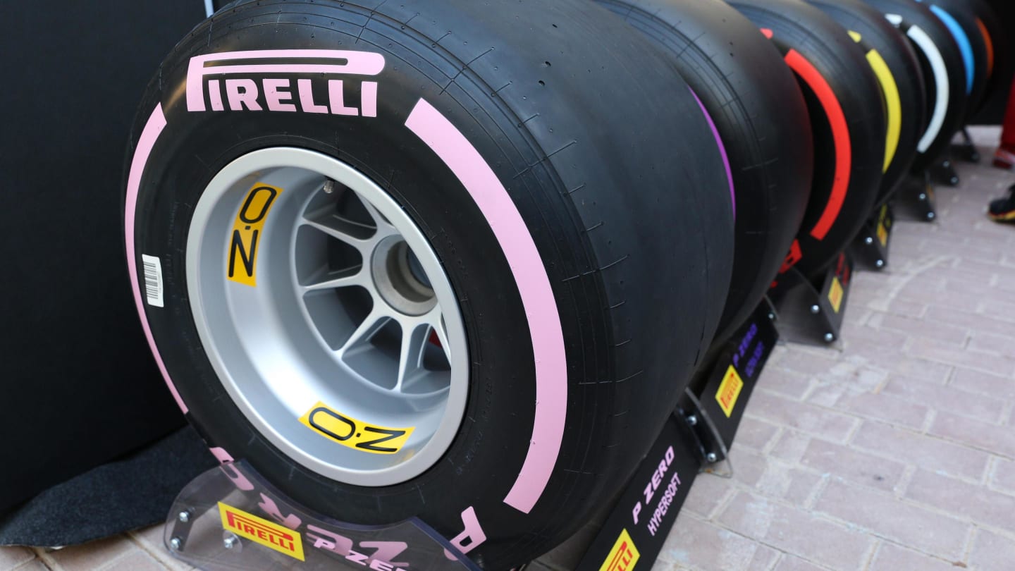 Pirelli tyres at Formula One World Championship, Rd20, Abu Dhabi Grand Prix, Preparations, Yas Marina Circuit, Abu Dhabi, UAE, Thursday 23 November 2017. © Lionel Ng/Sutton Images