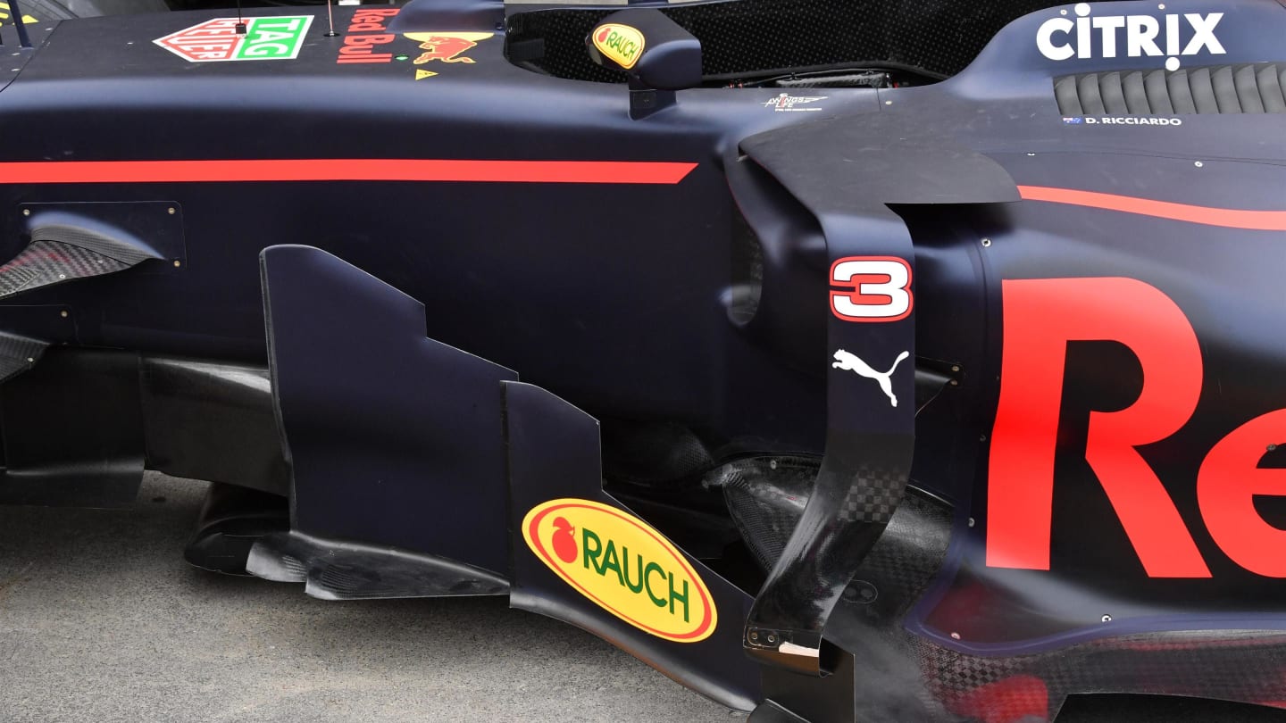Red Bull Racing RB13 sidepod detail at Formula One World Championship, Rd1, Australian Grand Prix, Practice, Albert Park, Melbourne, Australia, Friday 24 March 2017. © Sutton Motorsport Images