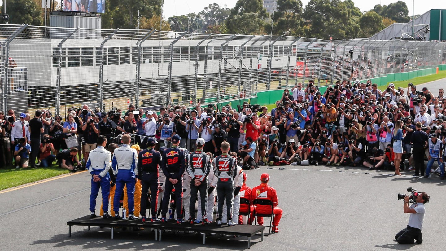 Driver group photo at Formula One World Championship, Rd1, Australian Grand Prix, Race, Albert Park, Melbourne, Australia, Sunday 26 March 2017. © Sutton Motorsport Images
